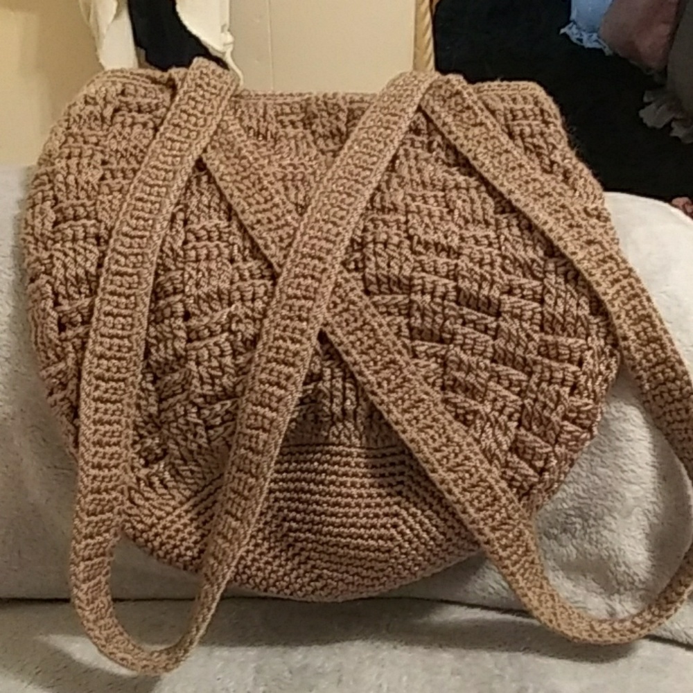 The Sak crochet tan bag